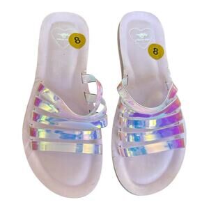 Rocket Dog Purple Pink Size 8 Flat Sandals Slip On Girls 10” From Toe To Heel